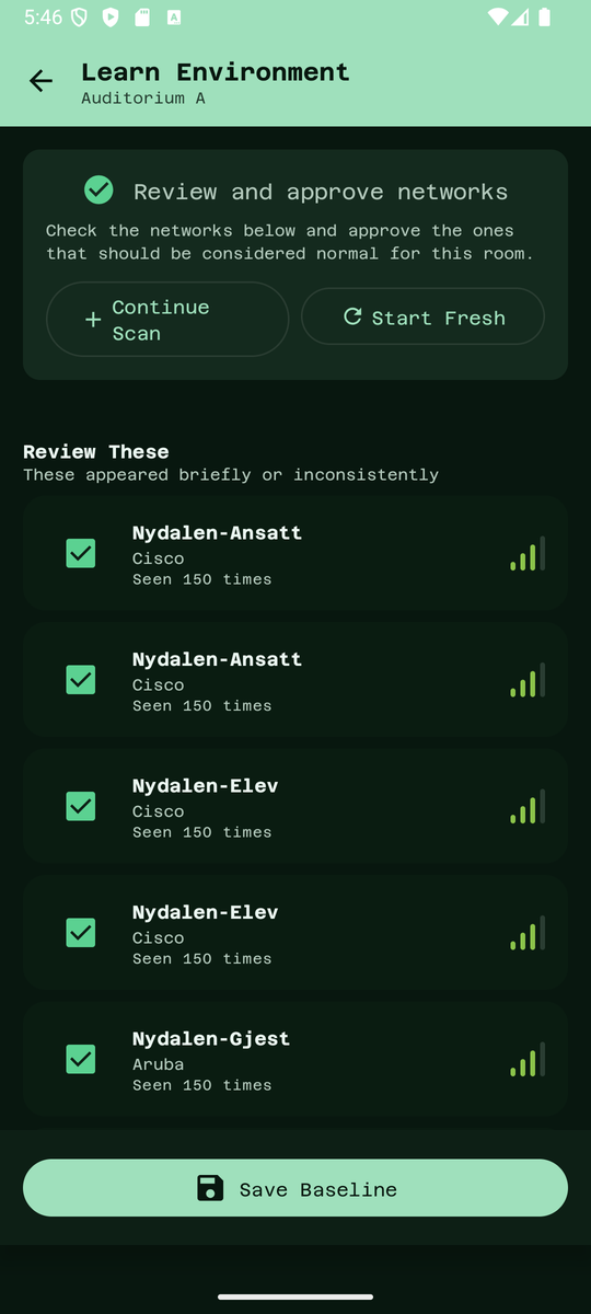 Network environment calibration